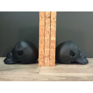 Heavy Black Cast Iron Skull Bookends Paperweights Jax Goth Halloween Style Decor   292092026908